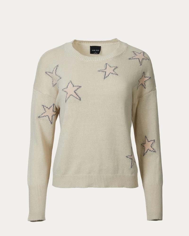 Front of a size L Intarsia-Knit Cotton Sweater in Taupe in Taupe by By Together. | dia_product_style_image_id:333623